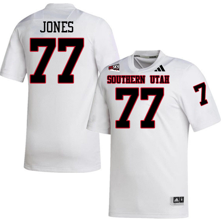 Southern Utah Thunderbirds #77 Braxton Jones College Football Jerseys,Uniforms Stitched-White